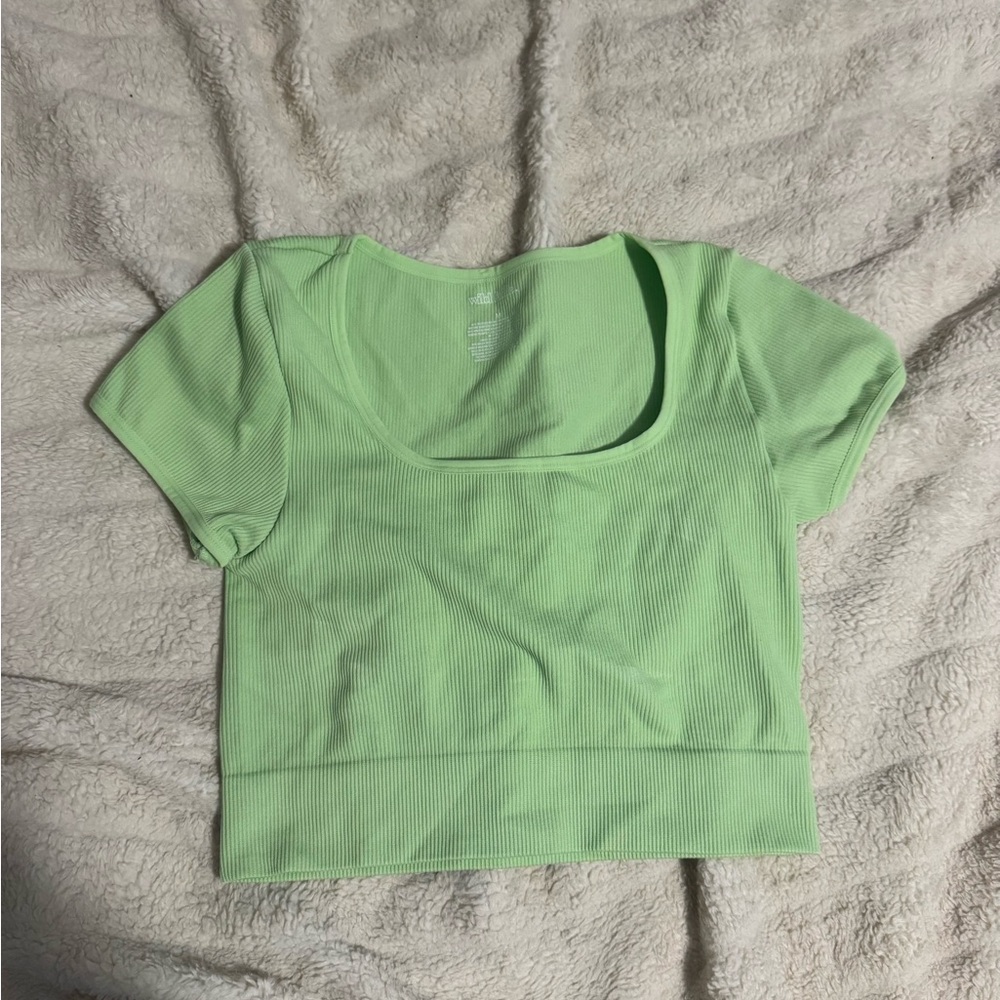 Wild Fable Green Fitted Crop T-Shirt